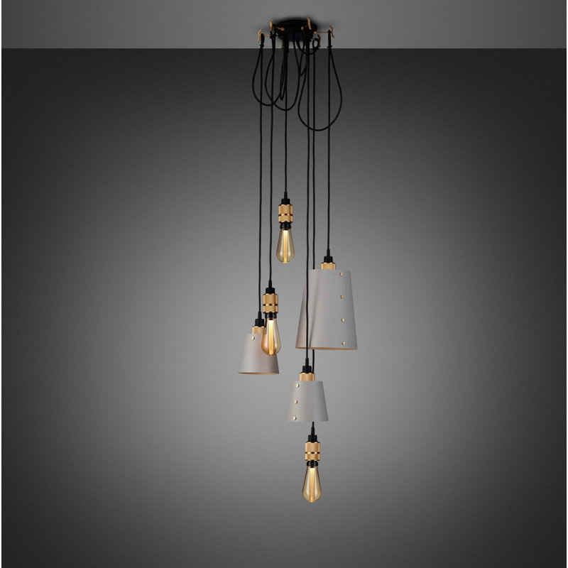 6 - Light Pendant, Brass, Stone