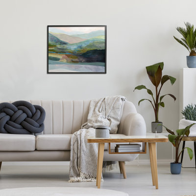 Misty Morning Mountain Gradient Framed Giclee, design by Farren Lee