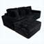 Ensemble de canapé modulaire bricolage en fausse fourrure de lapin noir avec repose-pieds 105 po