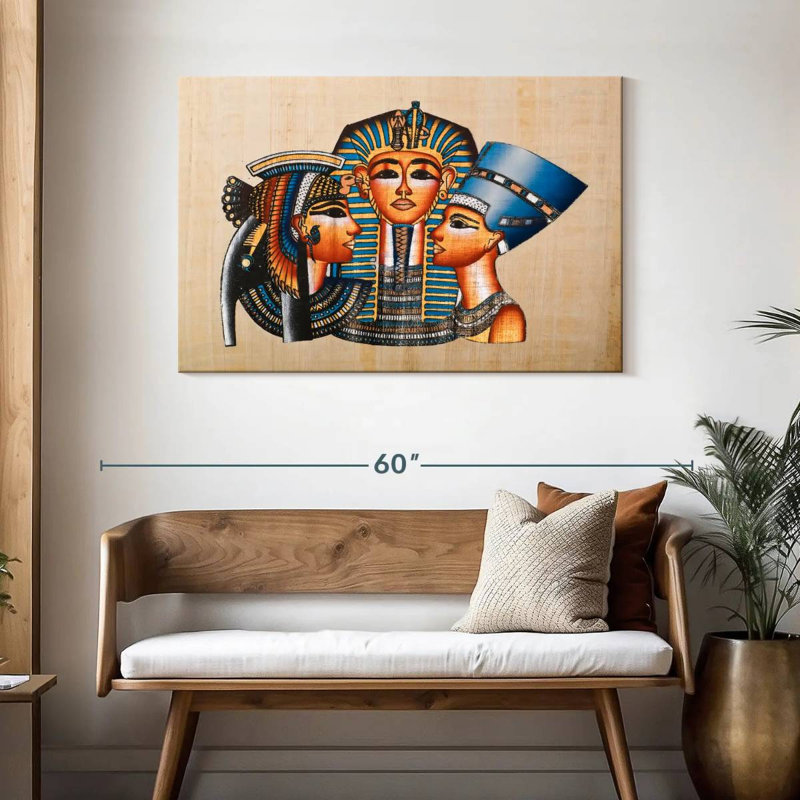 Leisha King Tut et Néfertiti, H 30 po x l 45 po