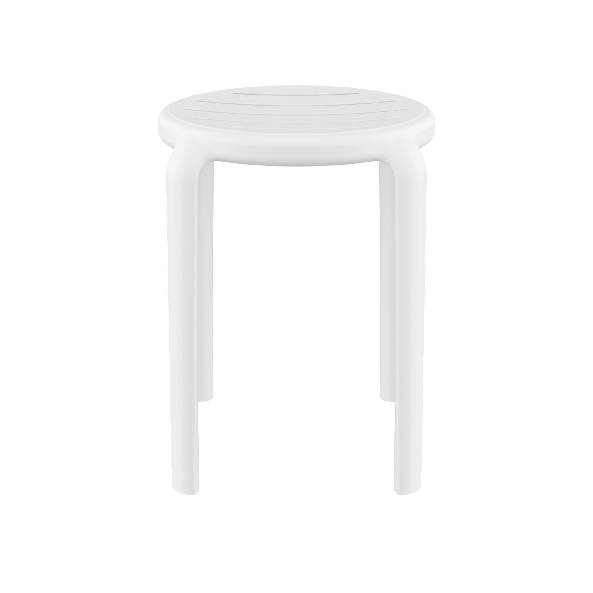 Aragons Stacking Patio Dining Side Chair, White