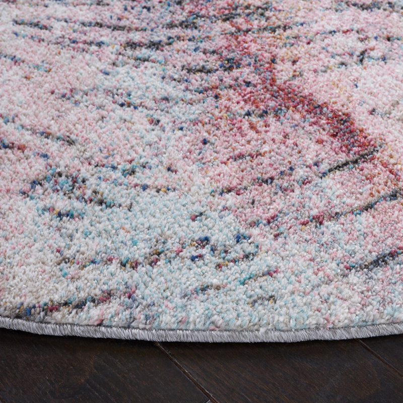 Dostie Phoenix Performance Abstract Rug, Round 6'7"