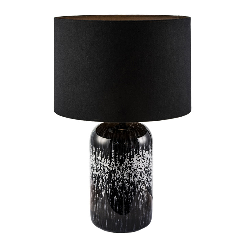 Glass Table Lamp, Black, Black