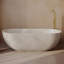 Baignoire autoportante en béton claire 60 po couleur sable, bonde incluse-122615704