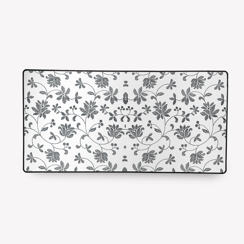 Grand sous-main à motif floral Lanny, Noir