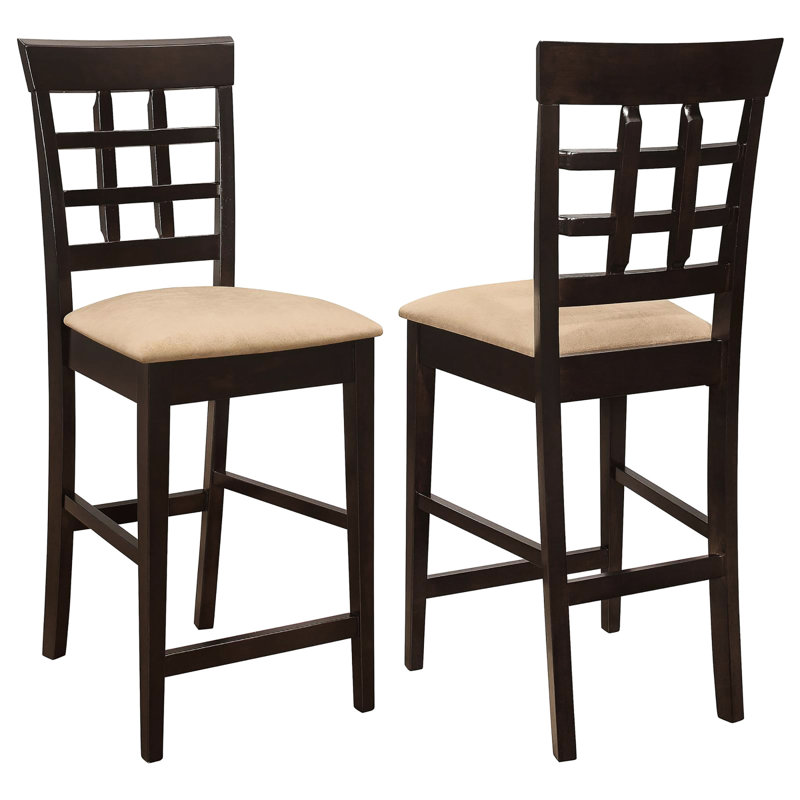 2 tabourets à hauteur de comptoir avec revêtement beige et cappuccino - s'adaptent à n'importe quelle scène de salle à manger et tabourets décontractés, 2 offrent une option décontractée