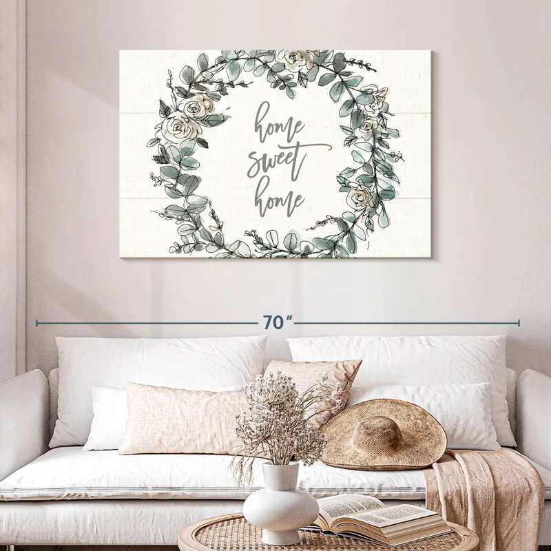 Tergel Modern Farmhouse Home Sweet Home, H 30 po x l 45 po