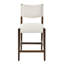 Tabourets de comptoir rembourrés en bois d'hévéa Mid-Century de 26,4 po de hauteur Vensley avec dossier de soutien et structure renforcée