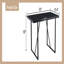 Table de salle à manger rectangulaire de 55 pouces avec plateau en MDF texturé noir