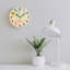 Horloge murale multicolore 12 x 12 pouces, blocs décoratifs abstraits pastel