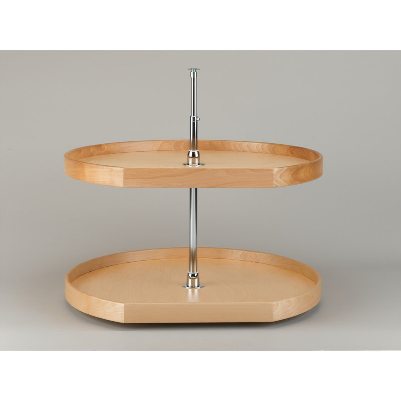 Plateau tournant à 2 tablettes en bois naturel Rev-A-Shelf, L 32 po