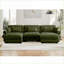 Canapé modulaire en U / L convertible moderne avec 2 repose-pieds | Vert olive | Velours-473678314