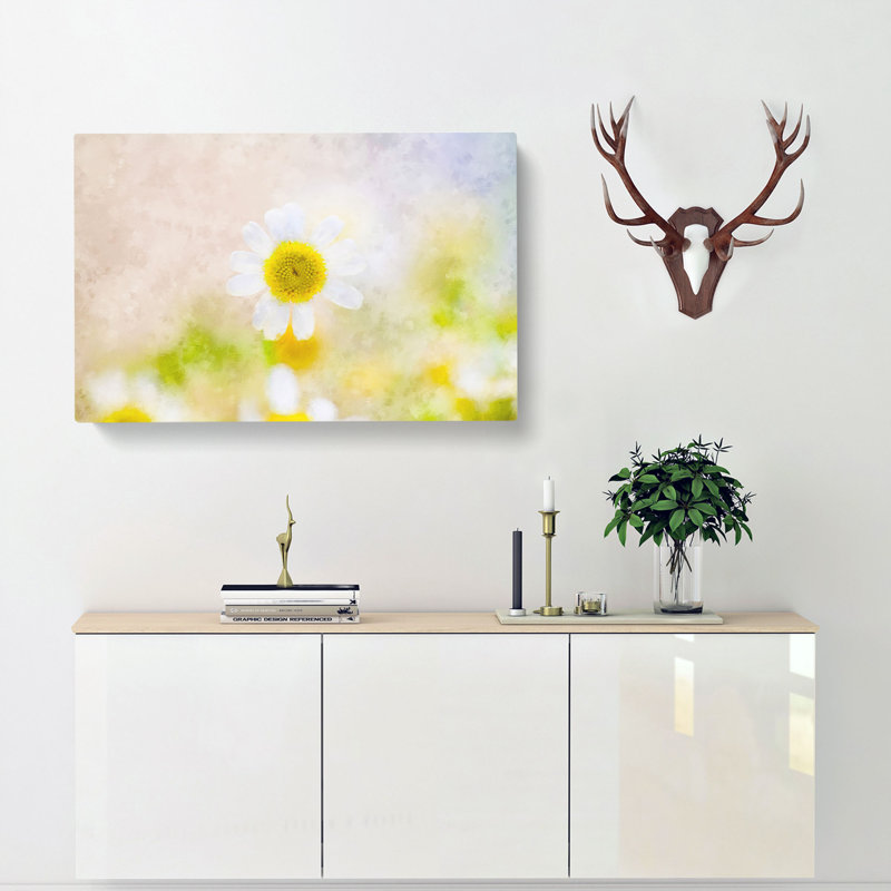 Daisy Flower View - Wrapped Canvas Painting, 40cm H x 60cm W x 3cm D