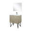 Meuble-lavabo rustique l 30 po x P 20 po avec plateau en marbre de culture et robinet en métal, miroir de 28 po-130629018