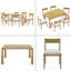 Ensemble de table à manger rétro 7 pièces pour 6 personnes, ensemble de table à manger en bois pour 6 personnes avec chaises rembourrées pour la cuisine et la salle à manger-1301595937-1301595936