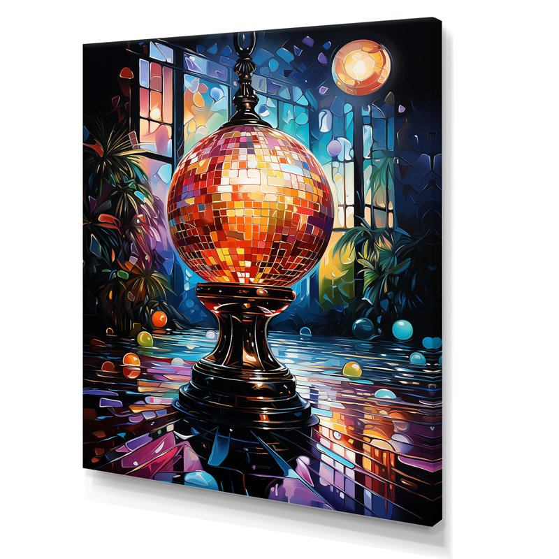 Disco Ball Dreams 1 - Jukeboxes, art mural, Toile tendue, H 44 po x l 34 po x P 1,5 po