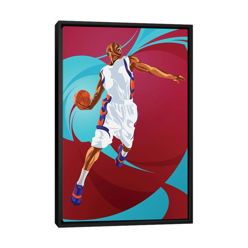 Basketball by Nikita Abakumov - Print on Canvas, 101.6 cm H x 66.04 cm W, Black Floater Frame