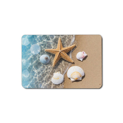 Tapis de bain Starfish Seashells Beach, 16 x 24 po