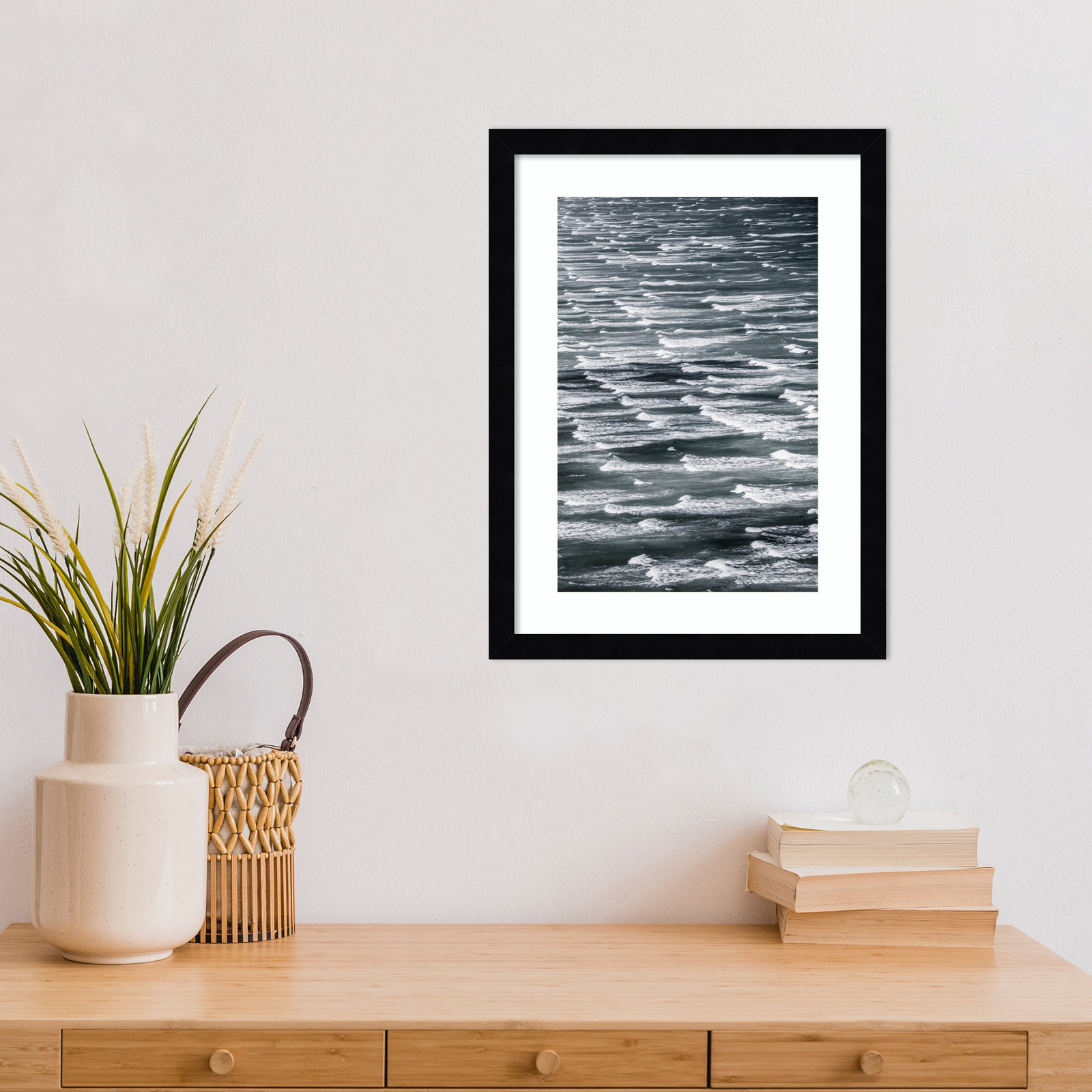 Daisey "Infinite Waves 02" Print, Black Framed, 17" H x 13" W