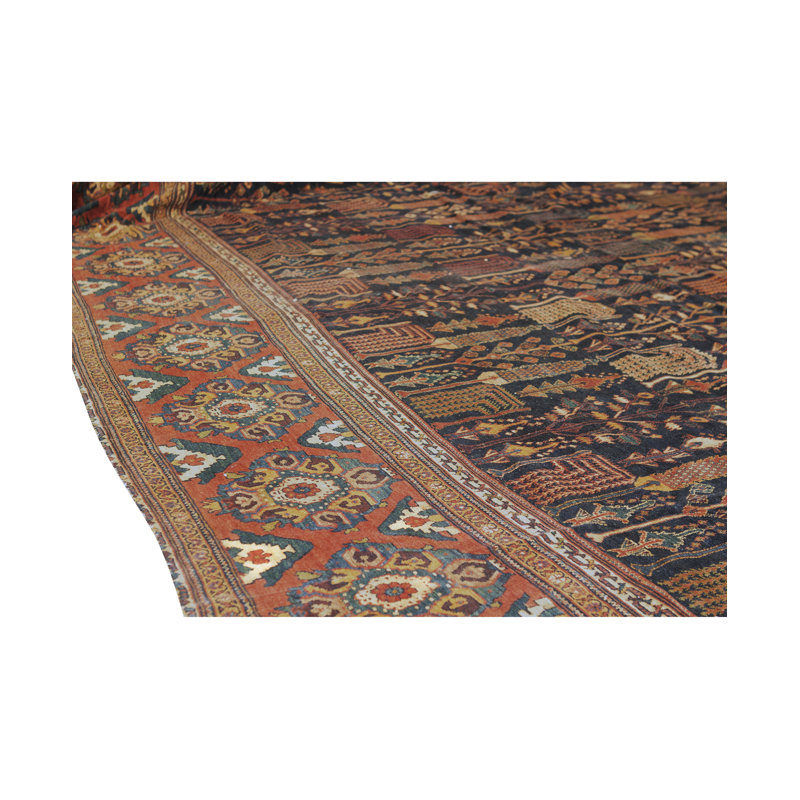 Hand-Knotted High-Quality Ivory and Gold Area Rug