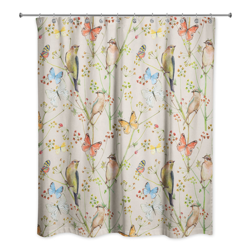 Rideau de douche simple Perine, Brun clair