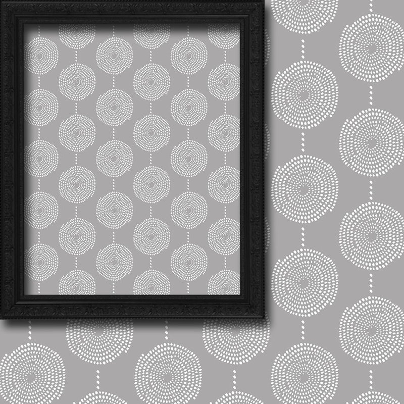 Spiral-Patterned Bohemian Single Panel Curtain, 140cm Width x 175cm Drop, Grey