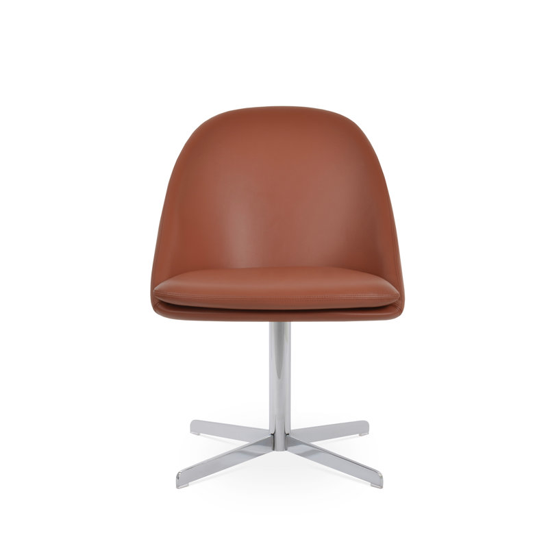 Avanos 4 Star Swivel Side Chair, Cinnamon, Chrome