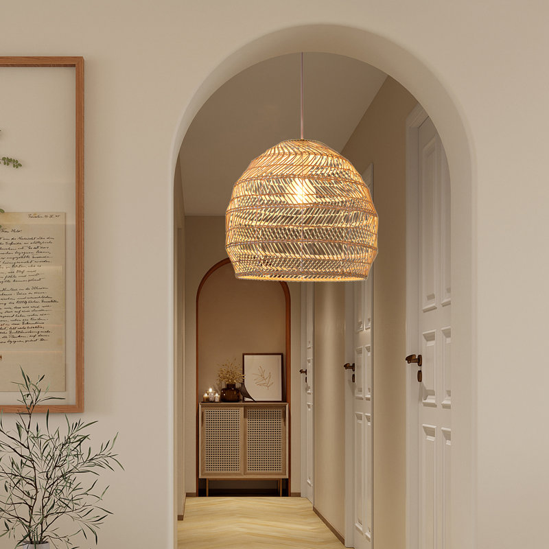 Nagle 1 - Light Natural Dome Pendant, 98" H x 15.74" W x 15.74" D