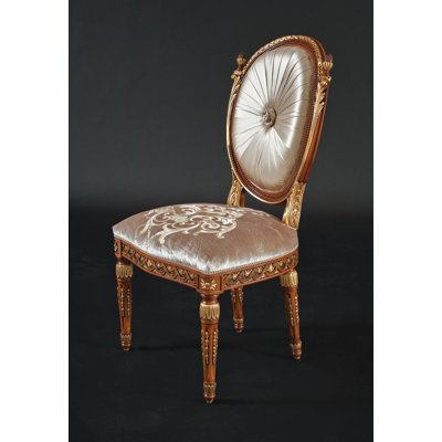 Chaise d'appoint rembourrée en brun