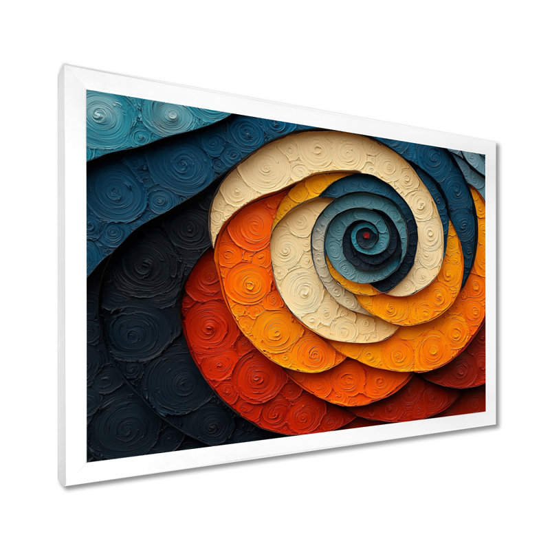 Omika, géométrique, éclipse de biomorphisme, galaxie II - spirales abstraites, art mural, H 24 po x l 32 po, Picture Framed