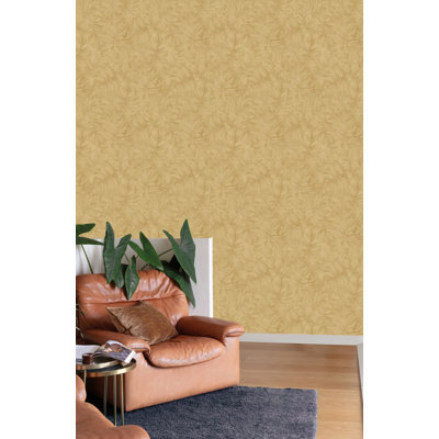Sorell Brown All-Over Monstera Leaves Print Non Woven Non-Pasted Textured Wallpaper 57 Sq. Ft.