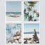 «White Tropical Palm Tree Ocean Zen Rock», reproduction encadrée sur papier de 4 pièces-97782178-97782175