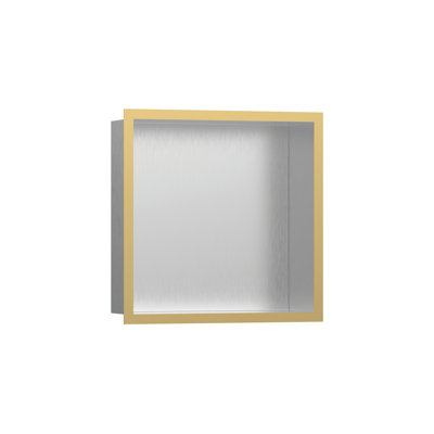 XtraStoris Individual Wall Niche Brushed Stainless Steel with Design Frame 15.38" x 15.38" x 4"