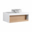 Meuble-lavabo flottant 36 po avec lavabo vasque rond et tablette ouverte 36 po-129865381