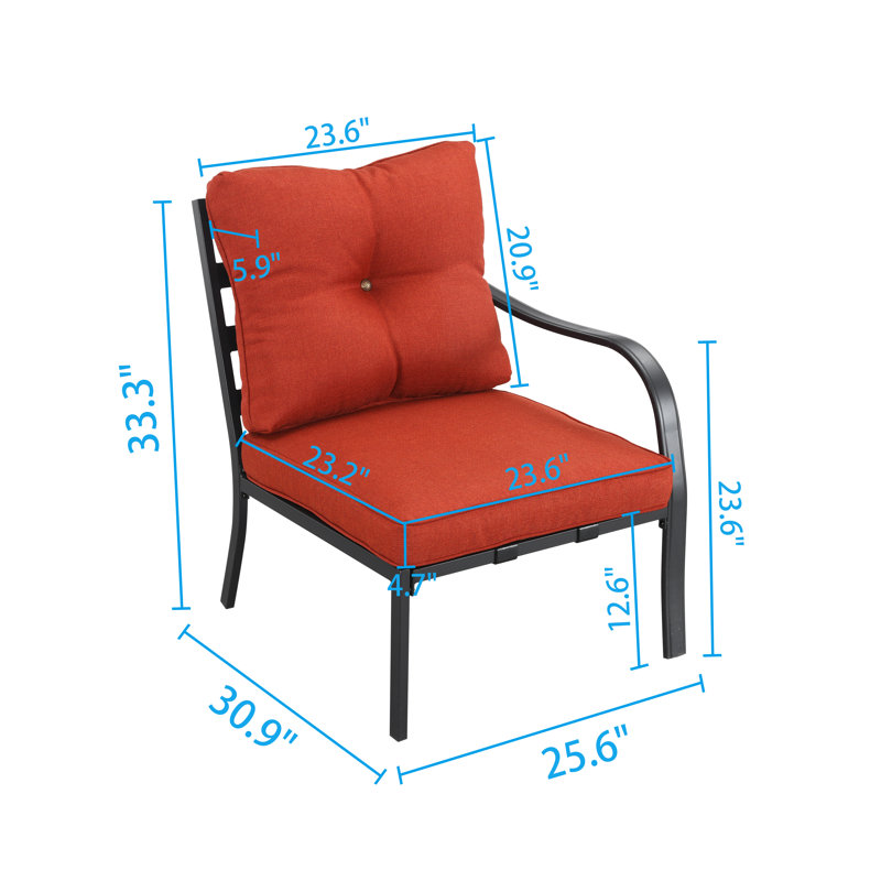 Chaise de patio avec coussins Jenalea