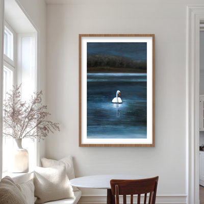 Beautiful Swan - Framed Matted Print | Trees Bedroom Decor