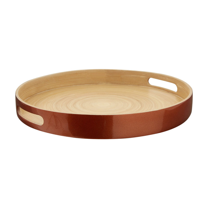 Kyoto Bamboo Tray, 4" H x 30" W x 29" L, Rose Gold