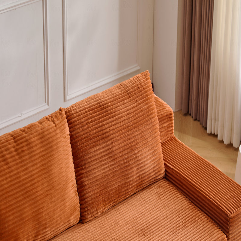 Canapé-lit, canapé-lit confortable à assise profonde, petit canapé en velours côtelé moderne pour la chambre à coucher du salon, coussin réversible avec coussins