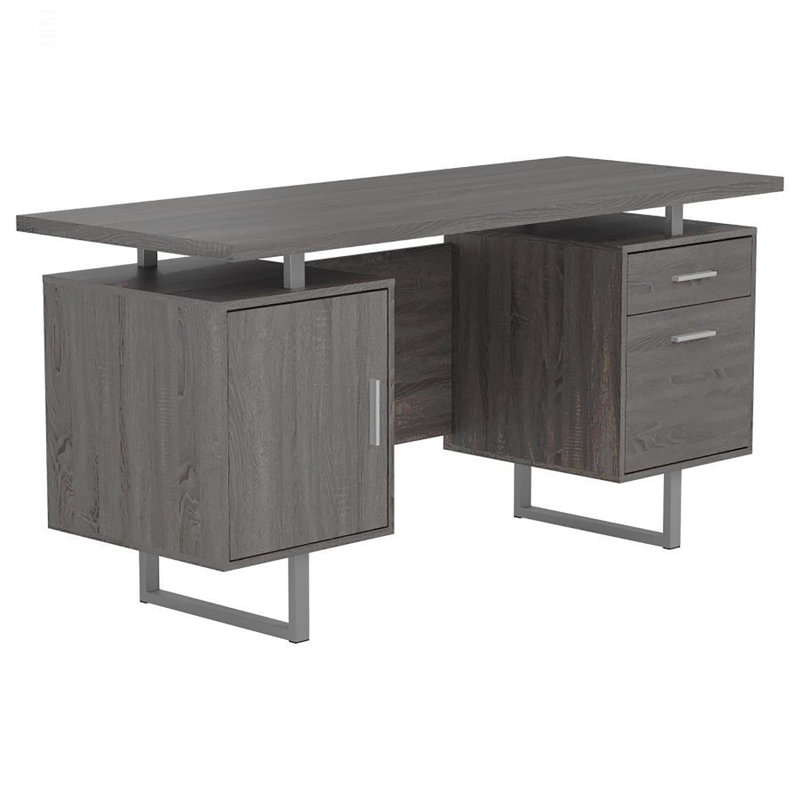 Bureau à 2 tiroirs à plateau flottant, Grey