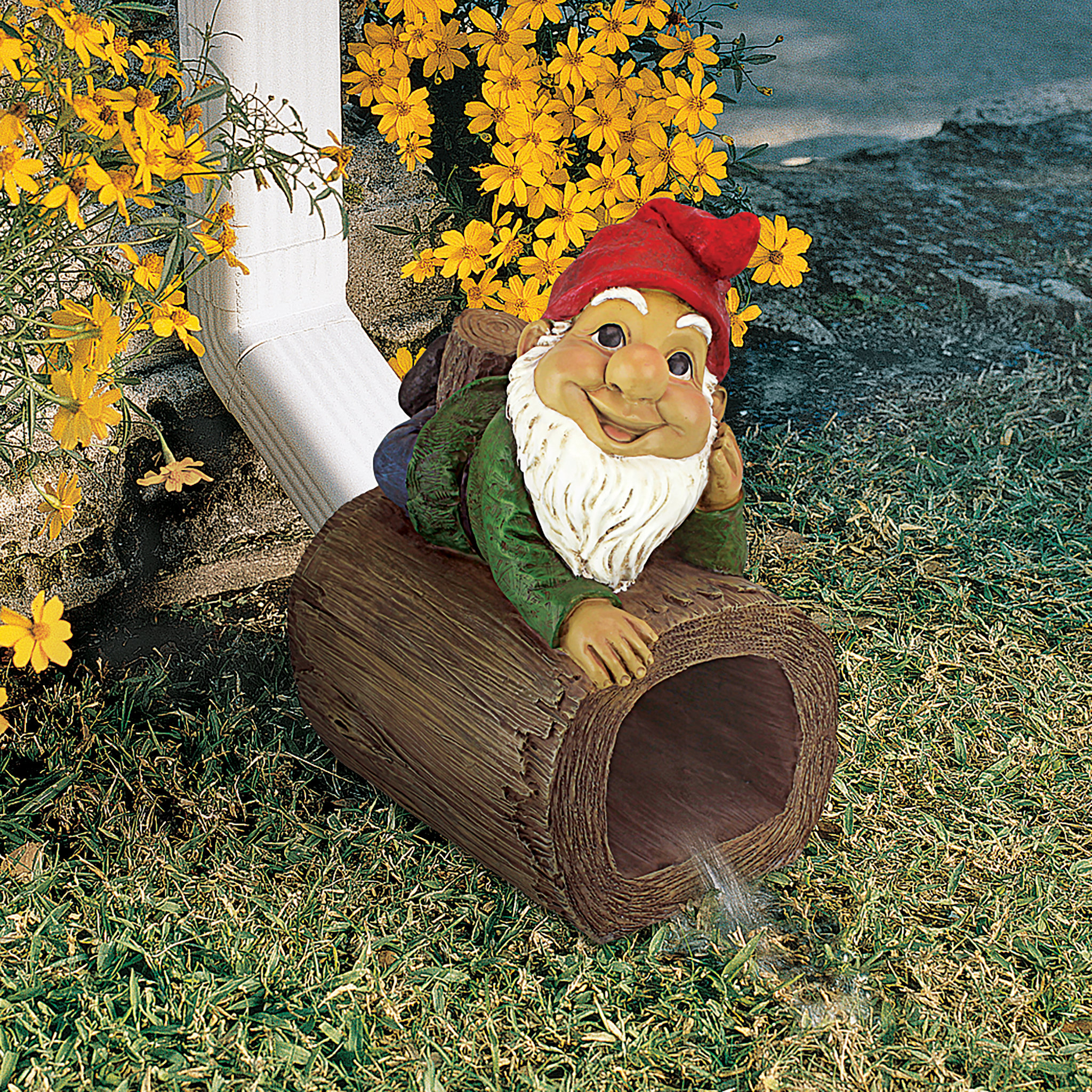 Gutter Guardians Stormy the Gnome Downspout Statue