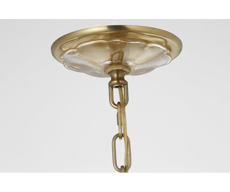 Julie Neill Caselli 36" Basket Chandelier with Clear Glass, Gold, Hand-Rubbed Antique Brass