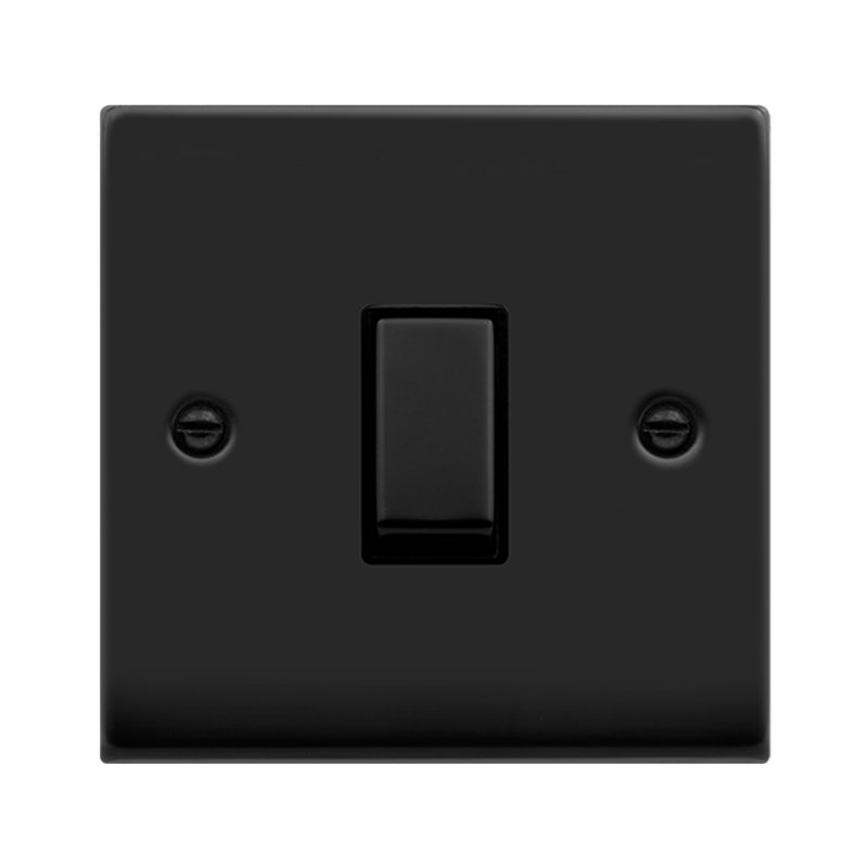 Matt Black 10A 1 Gang 2 Way Ingot Light Switch