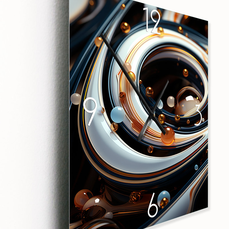 Horloge murale moderne Fluidité Bliss, 32" H x 16" W x 1" D