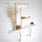 Colesen Elegant Wall Shelf, Gold & White, 39.0 x 8.7 inches | 100% Pine Wood with Sturdy Metal Frame | Modern Design for Stylish Home Decor, Perfect for Living Room or Bedroom, Glamorous and Functional Storage Solution-102349909