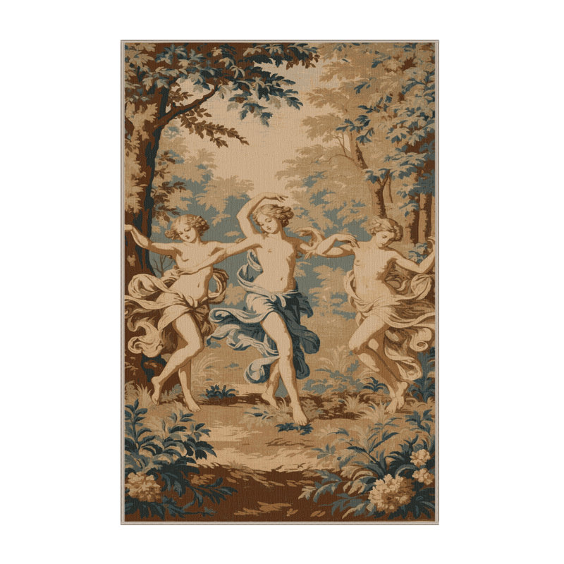 Tapis brun français lavable à la machine, Rectangle 4 pi x 6 pi