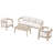 Outdoor 4 Pieces Seating Group With Cushions-1344675227