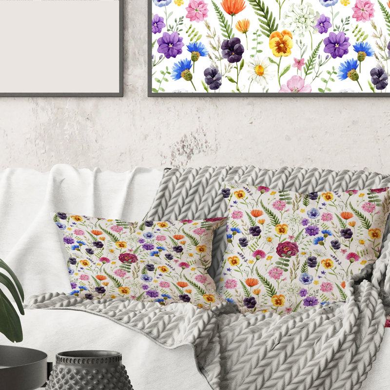 Housse de coussin rectangulaire à motif floral Wildflowers II