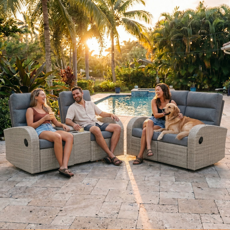 Outdoor Lounge Chair, Grey, Dark Grey
