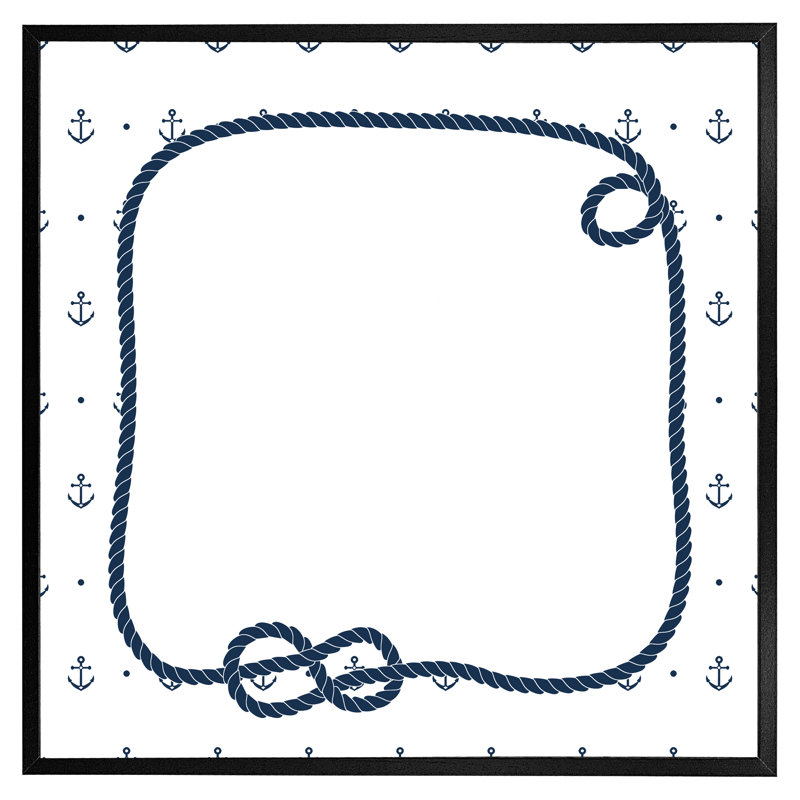 Villante Rope Doodle - Single Picture Frame Print, 31cm H x 31cm W x 4cm D, Black Framed