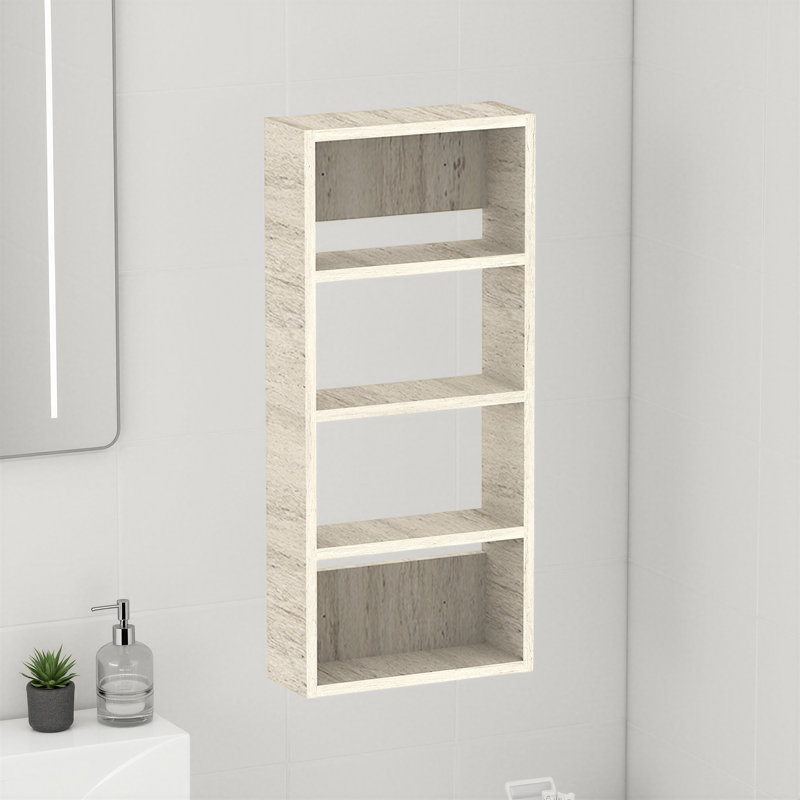 Rafina Wall Mounted Bathroom Cabinet, 4 Shelves, Travertine